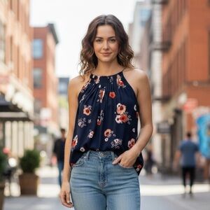 2/$20 RW&CO. Navy Floral Strappy Tank/Cami Size Medium